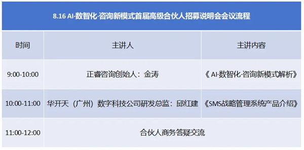 AI·數(shù)智化·咨詢新模式首屆高級(jí)合伙人招募說明會(huì)震撼來襲！