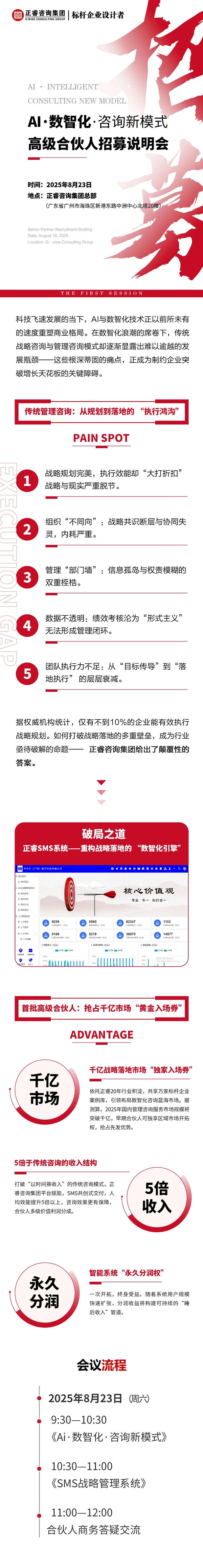 正睿咨詢集團AI數(shù)智化咨詢新模式首屆高級合伙人招募說明會